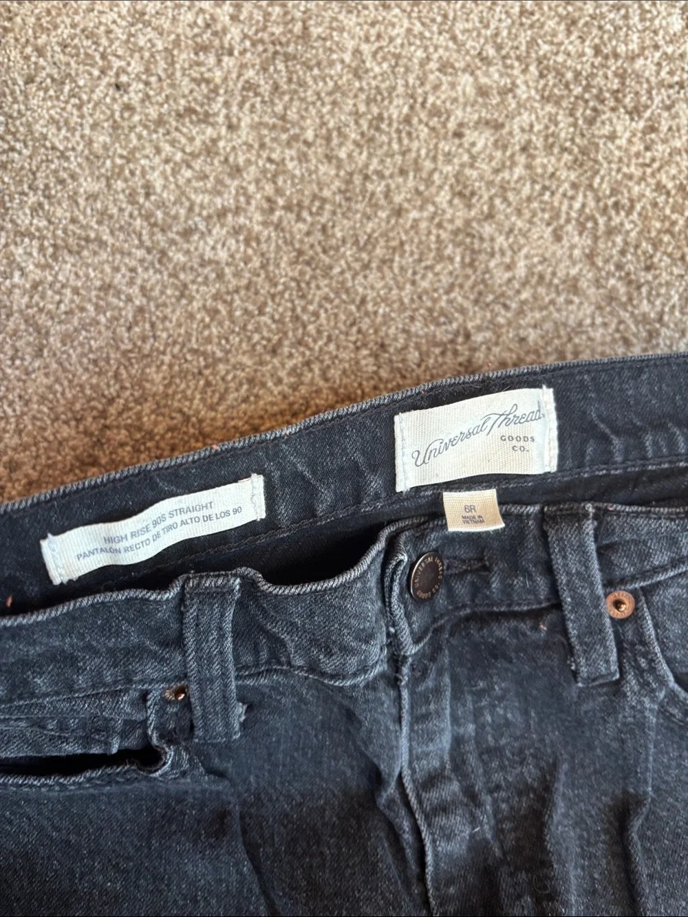 Universal Thread Black High-Rise Straight Jeans